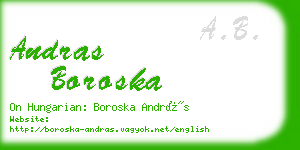 andras boroska business card